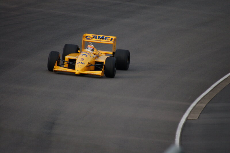 Yellow race car on track