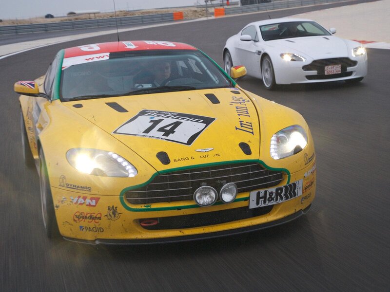 Yellow race car on track