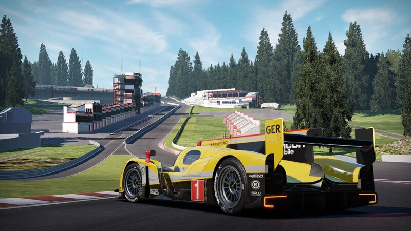 Yellow Race Car on Track — Calm