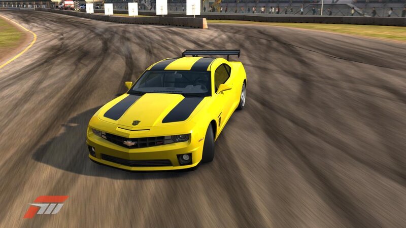 Yellow Race Car on Track — Dynamic