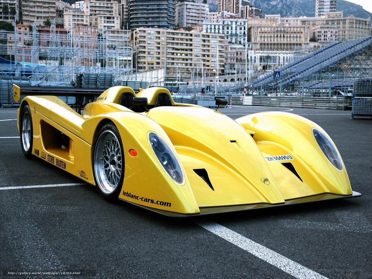 Yellow race car on track