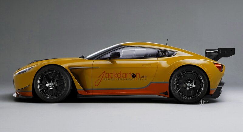 yellow race car side view