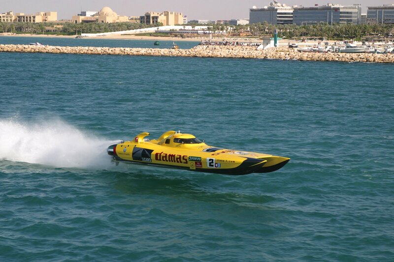 Yellow Racing Boat