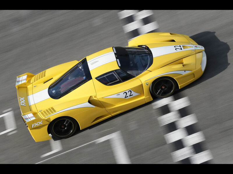 Yellow racing car on track