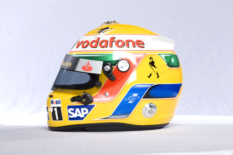 yellow racing helmet