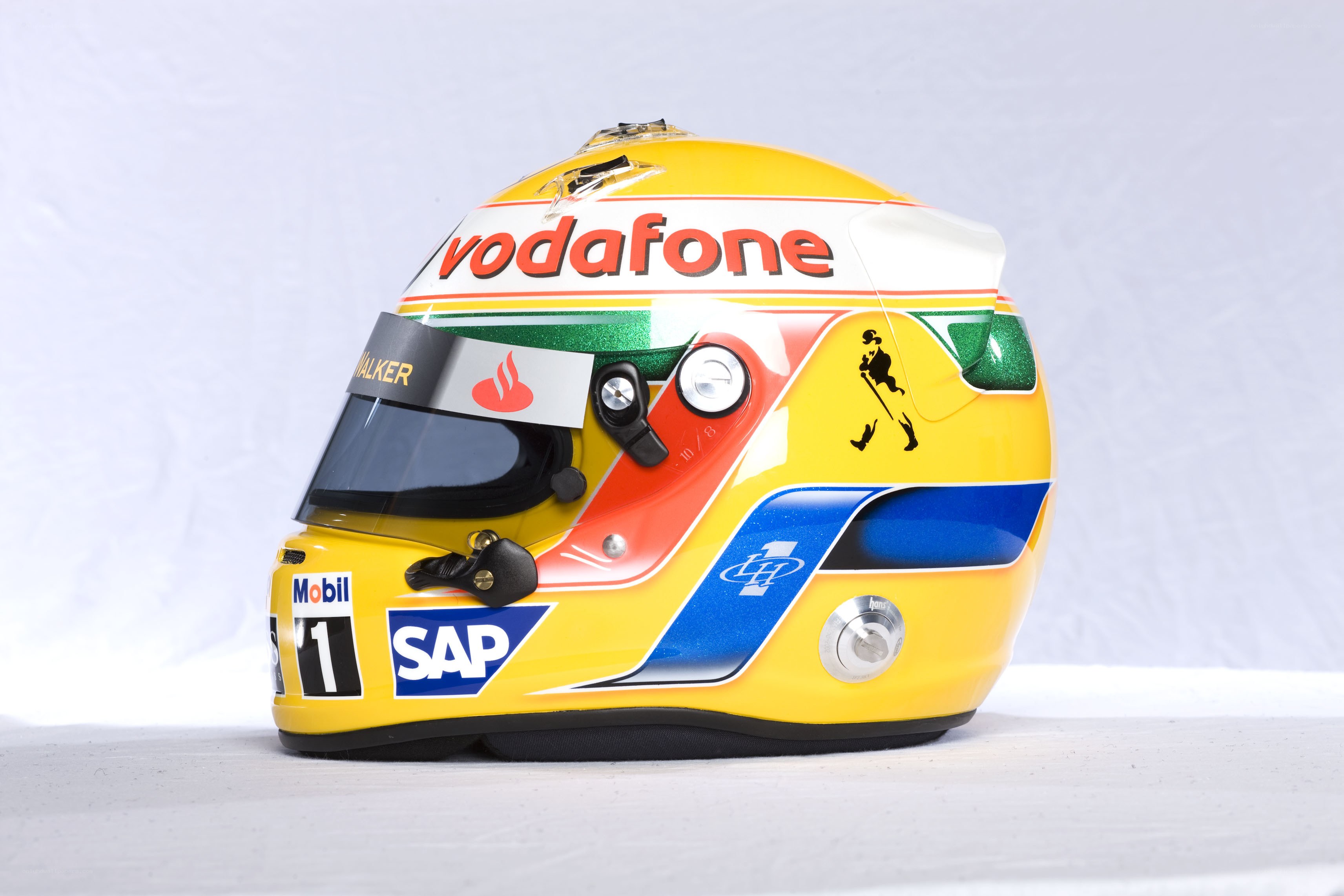 yellow racing helmet