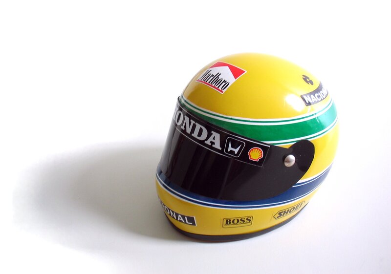 yellow racing helmet