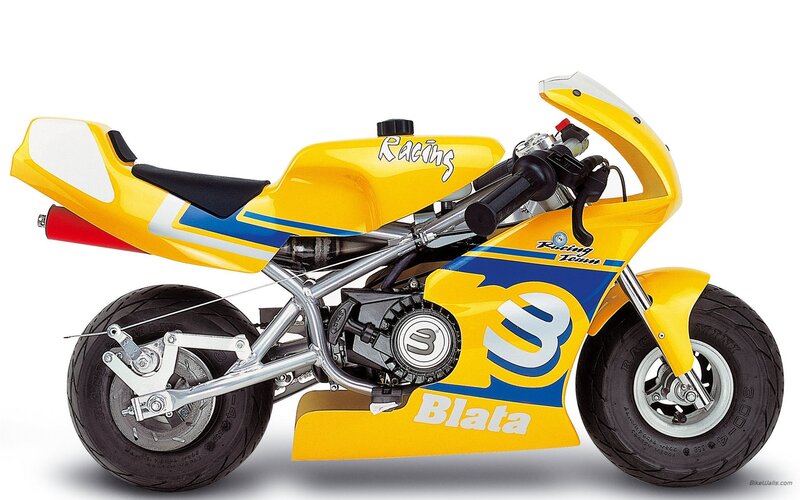 yellow racing mini motorcycle