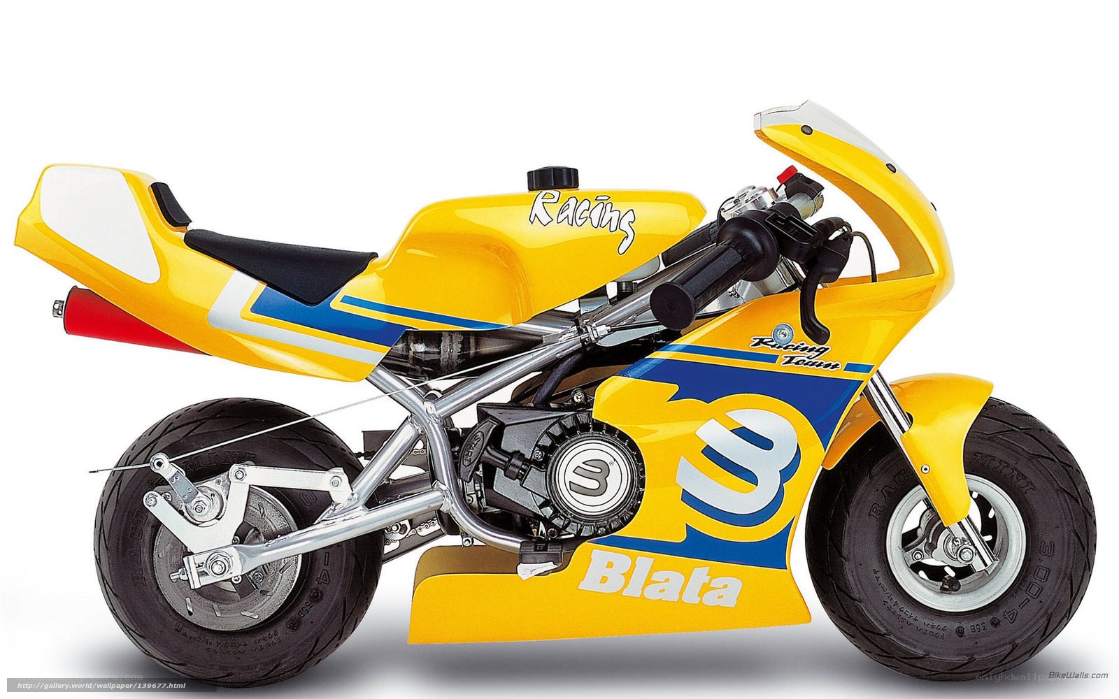 yellow racing mini motorcycle