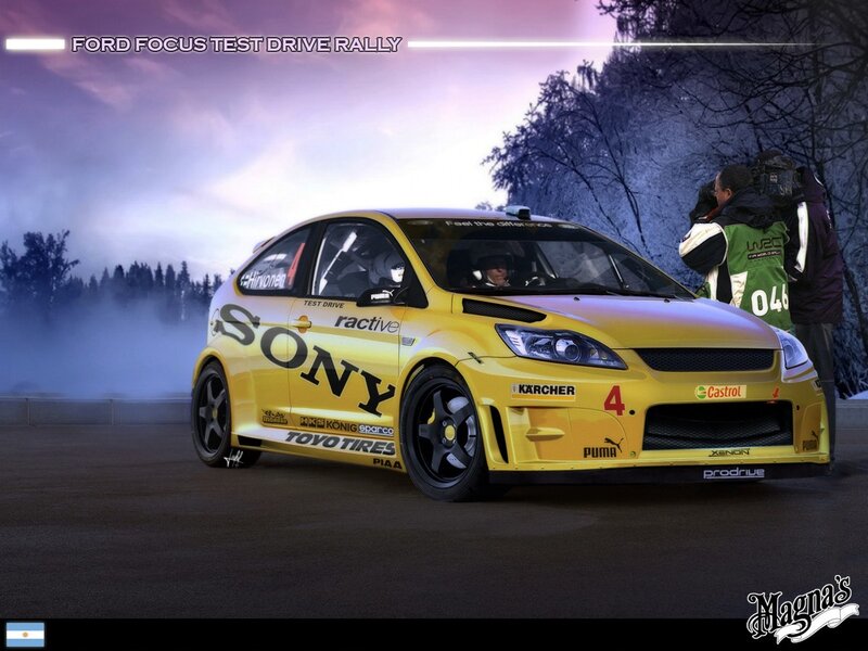 Yellow Rally Car — Dramatic, Winter