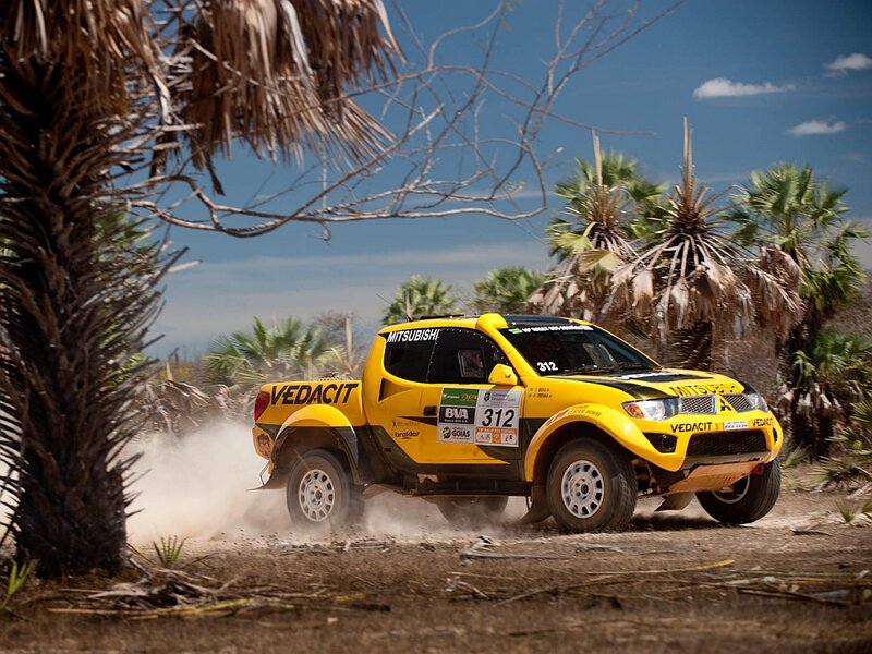 Yellow Rally Truck — Dynamic, Afternoon, Photograph, Dust