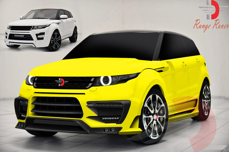 Yellow Range Rover