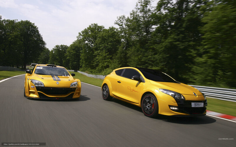 Yellow Renault cars on a racetrack