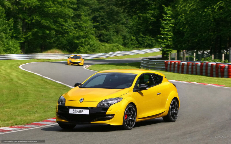 Yellow Renault on a racetrack