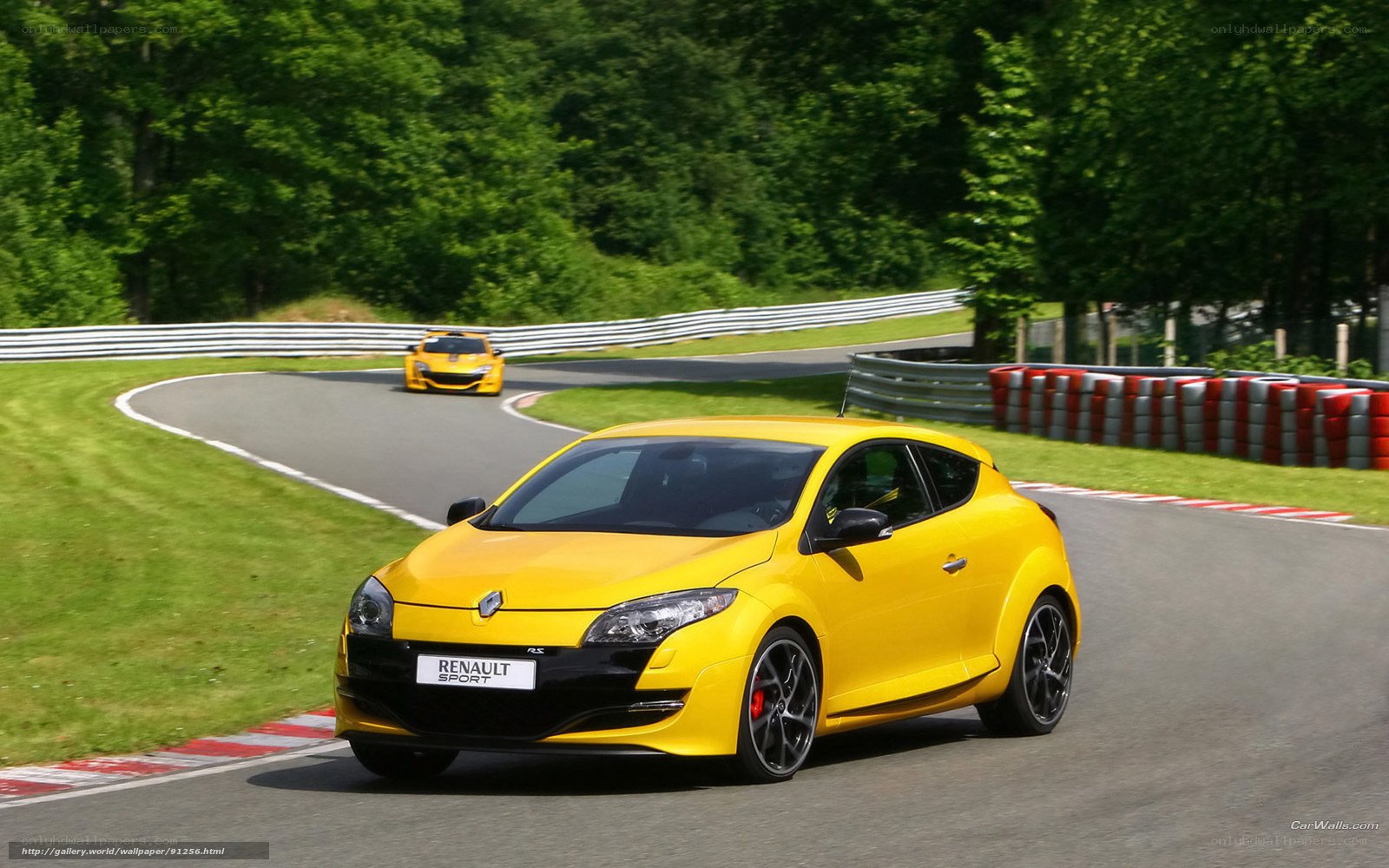 Yellow Renault on a racetrack