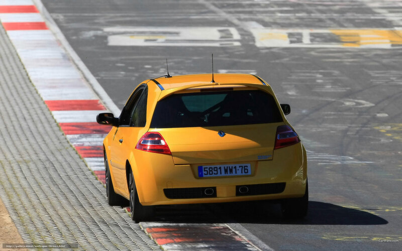 yellow renault on racetrack