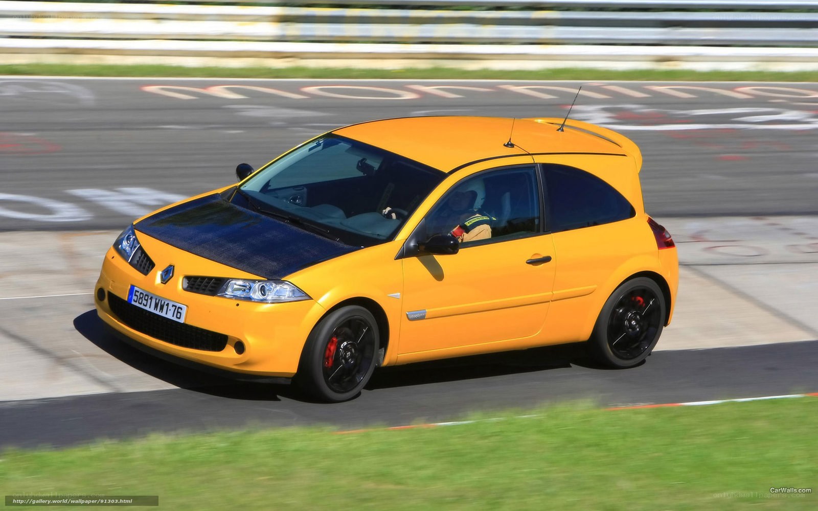 yellow renault sport car