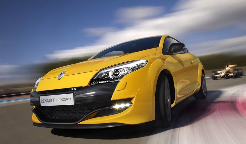 Yellow Renault Sport car on track