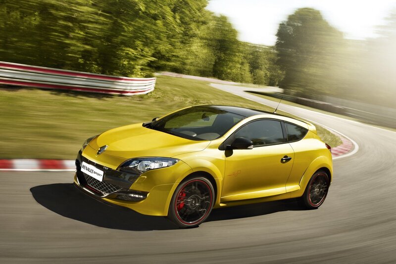 Yellow Renault Sport car on track