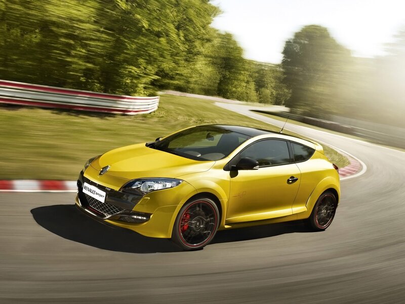 Yellow Renault Sport on a racetrack