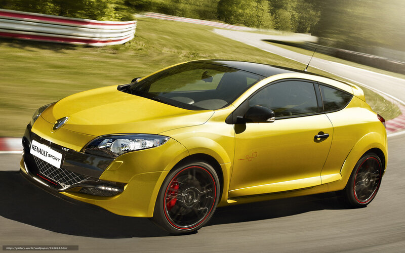 Yellow Renault Sport on racetrack