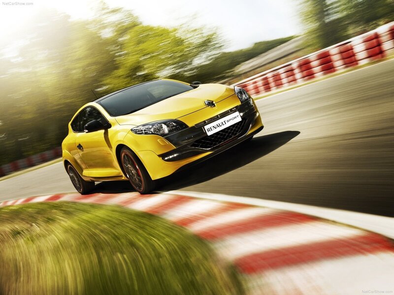 Yellow Renault Sport on racetrack