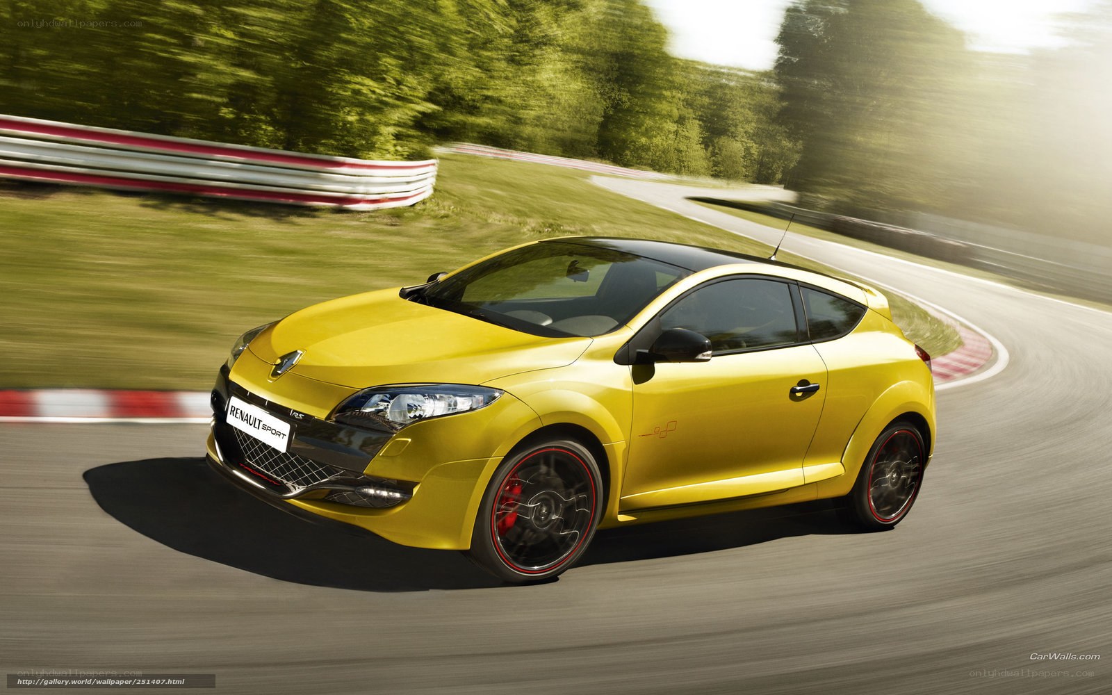 Yellow Renault Sport on racetrack
