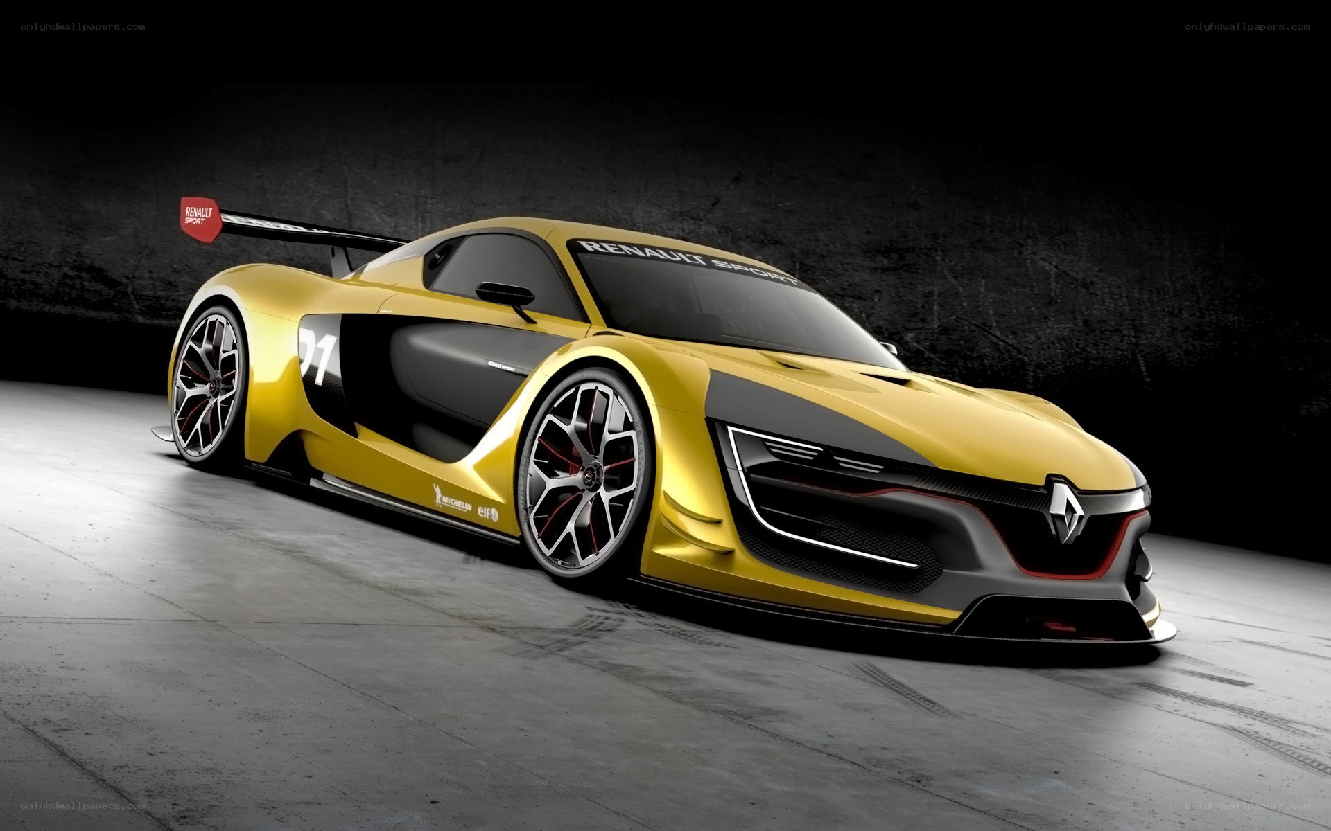 Yellow Renault Sport race car