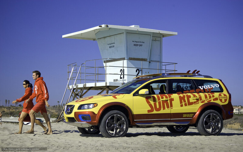 Yellow Rescue Car on Beach — Active