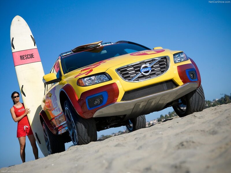 Yellow Rescue Car on Beach