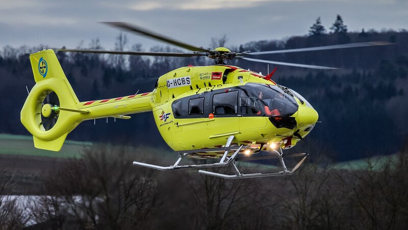 Yellow Rescue Helicopter — Dramatic