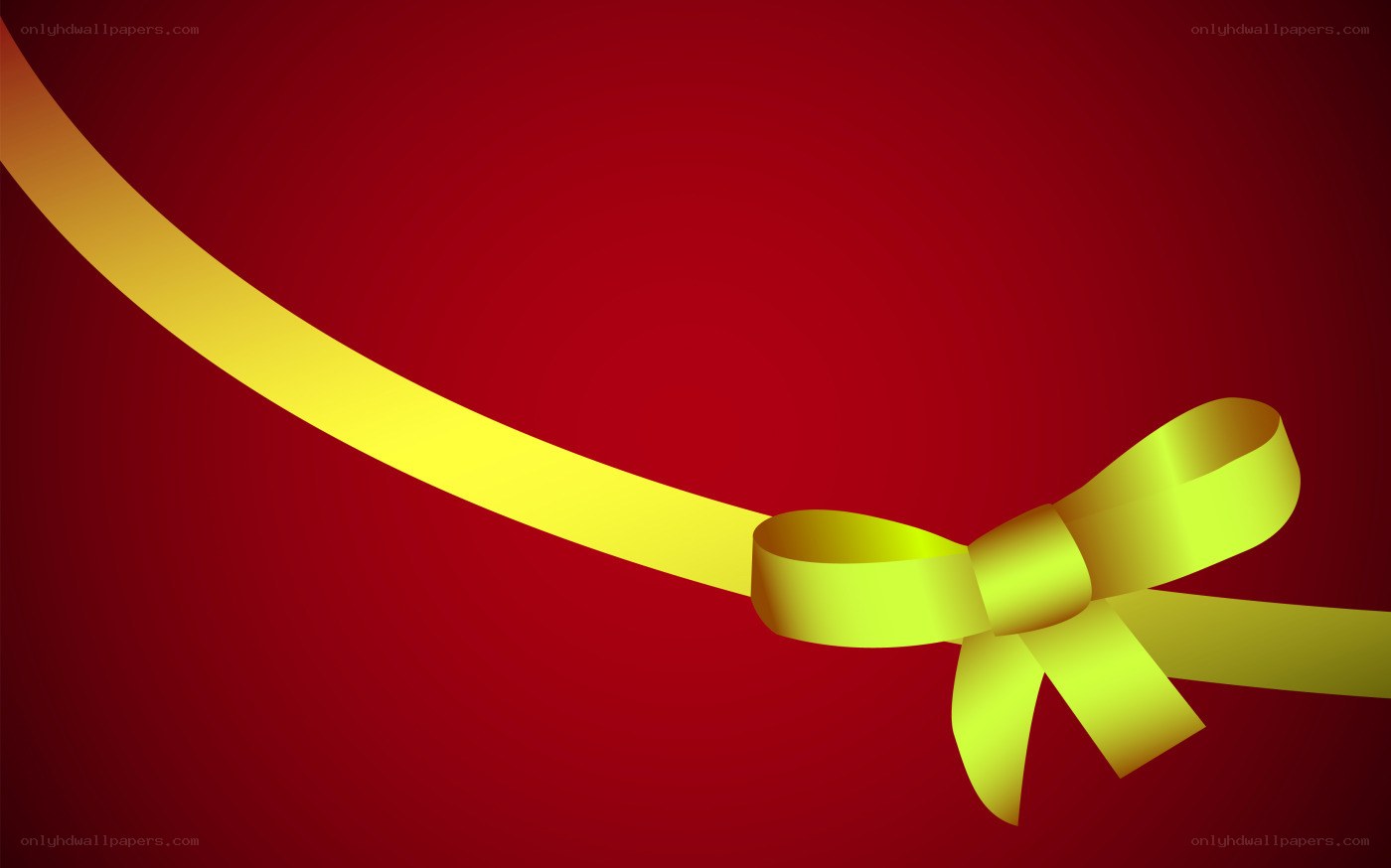 yellow ribbon on red background