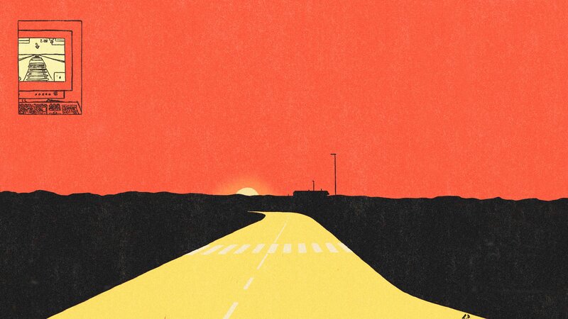 Yellow Road at Sunset