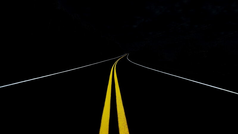 Yellow Road Lines — Black