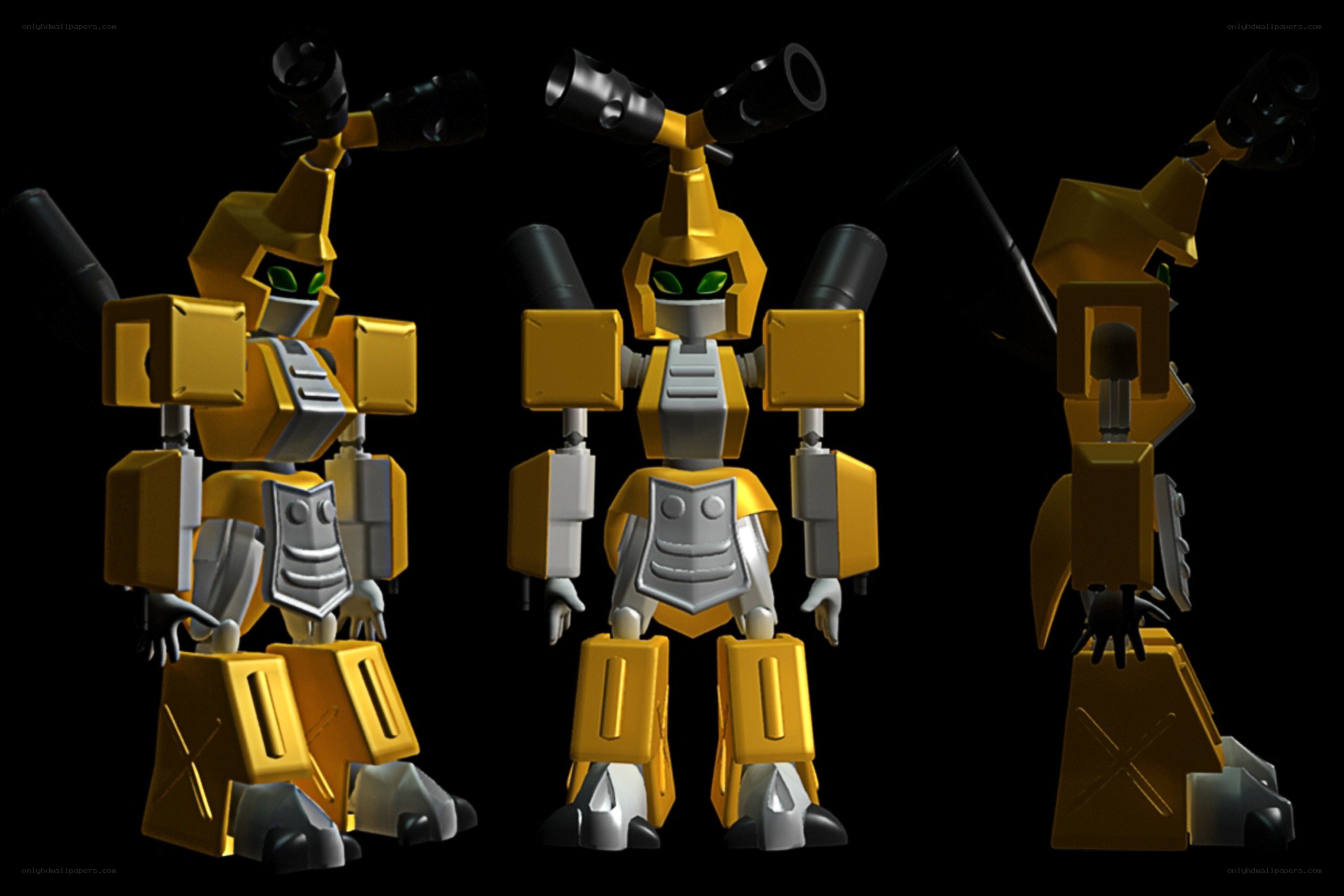 yellow robot character models