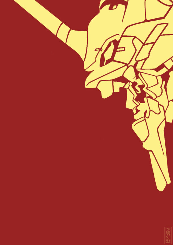 Yellow Robot Head — Red