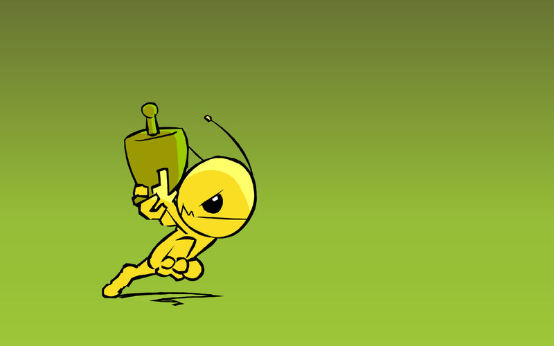 yellow robot running with trophy