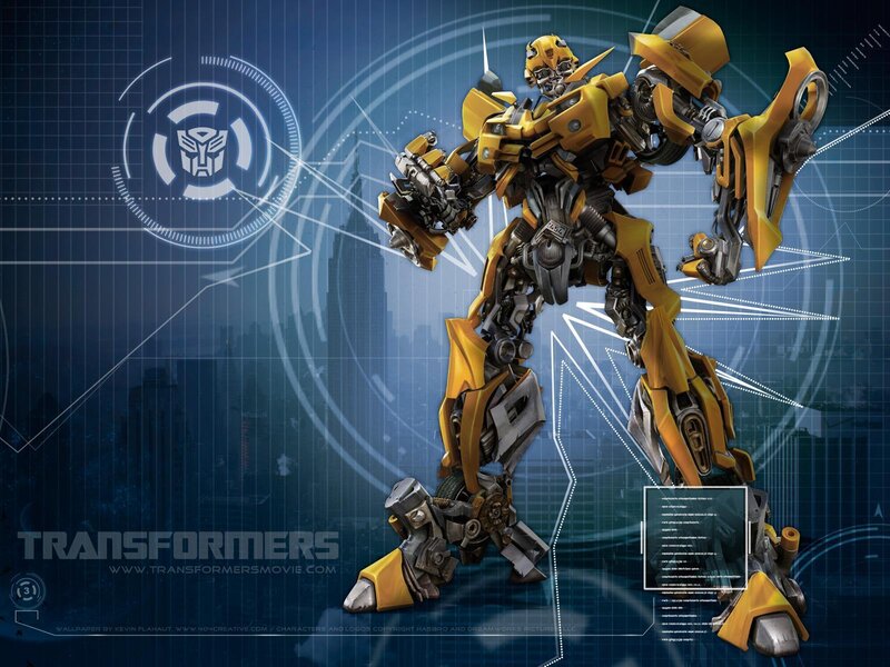Yellow Robot Transformer — Blue, Dramatic