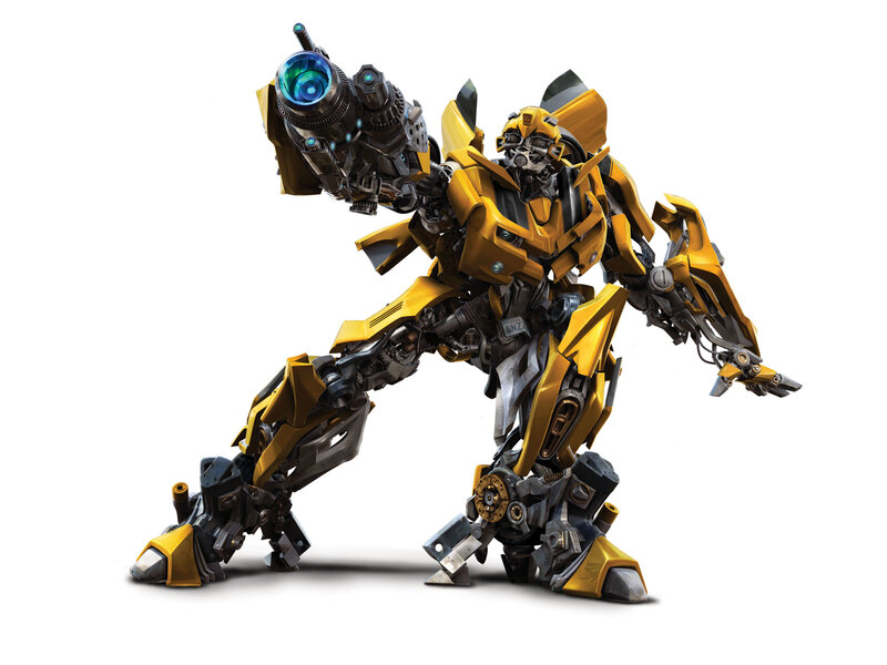 Yellow Robot with Weapon — Action, 3d Render