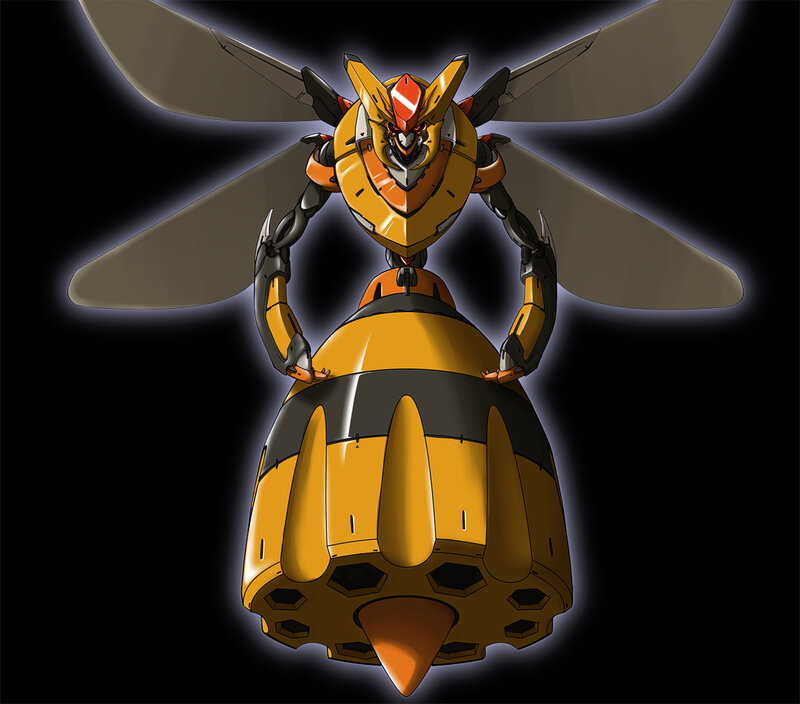 yellow robotic bee mech