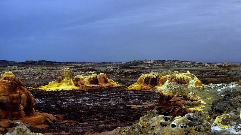 Yellow Rock Formations — Blue