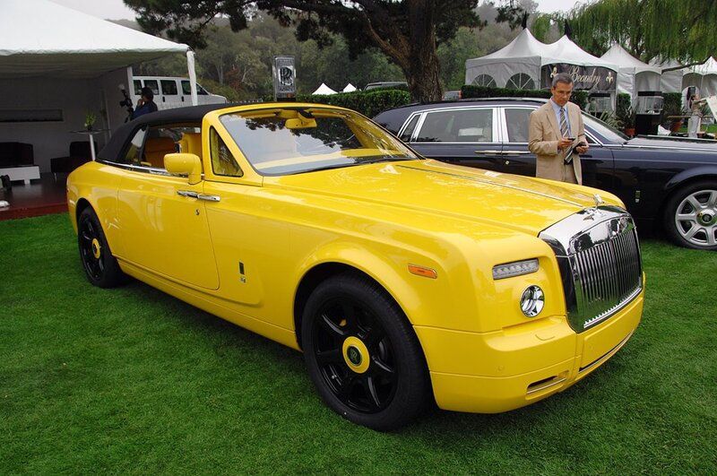 Yellow Rolls-Royce convertible