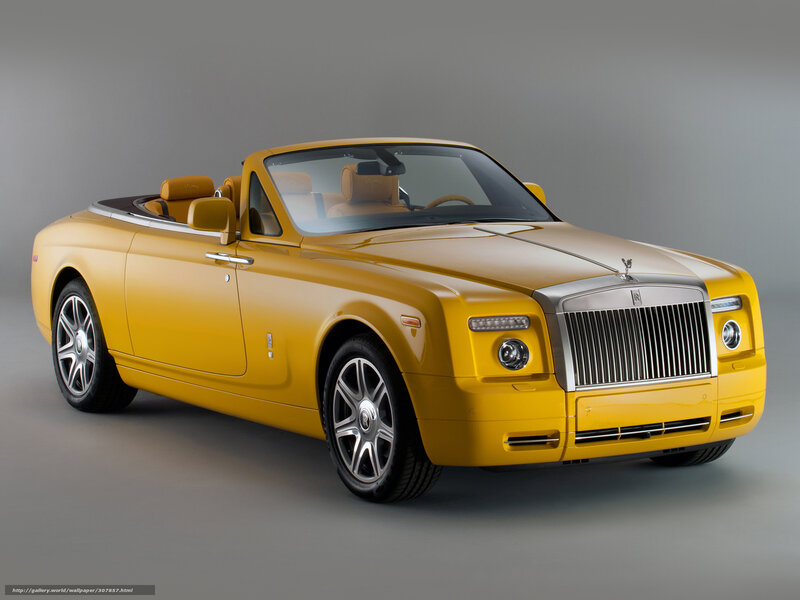 Yellow Rolls-Royce convertible