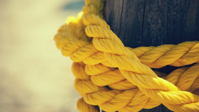 Yellow Rope on Post — Calm