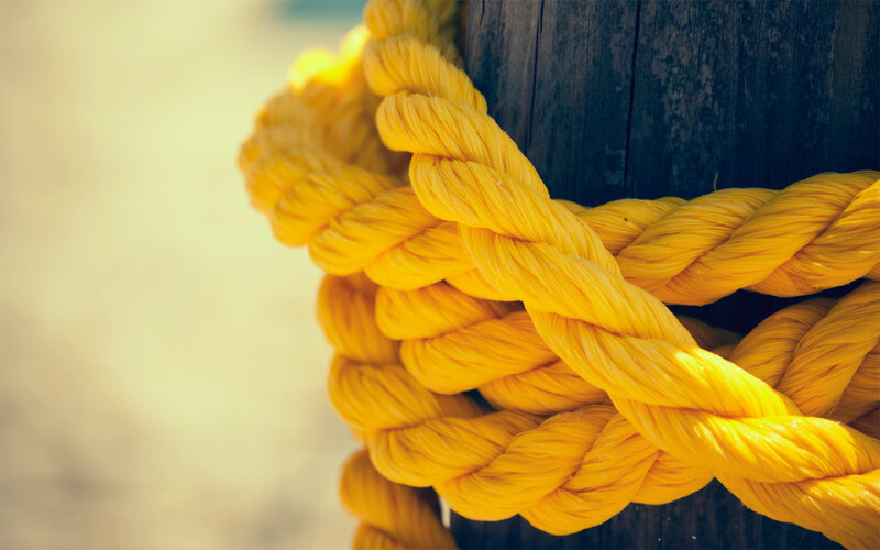 Yellow Rope on Post