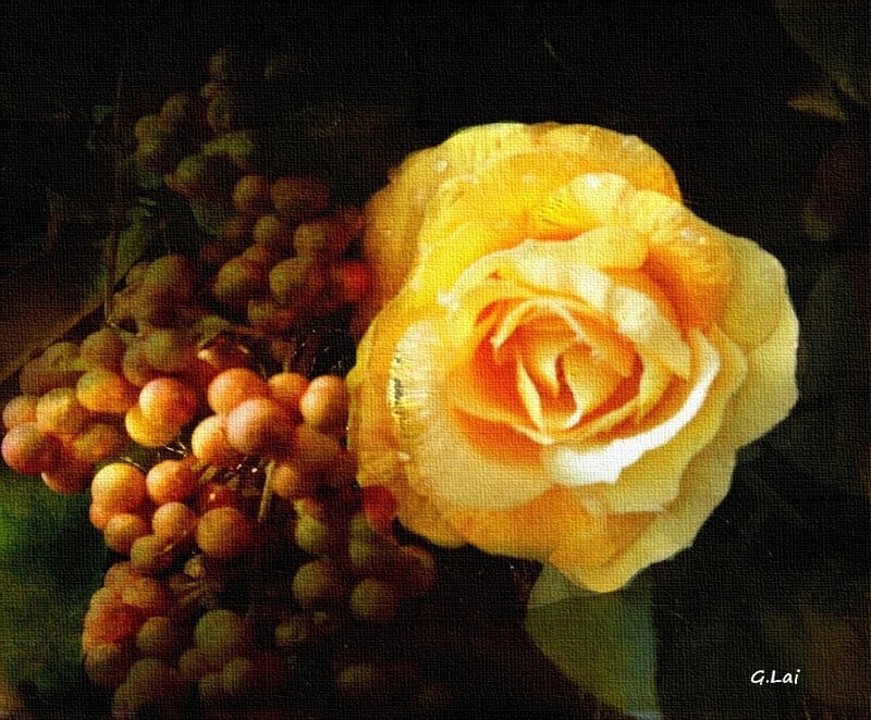 Yellow Rose and Berries