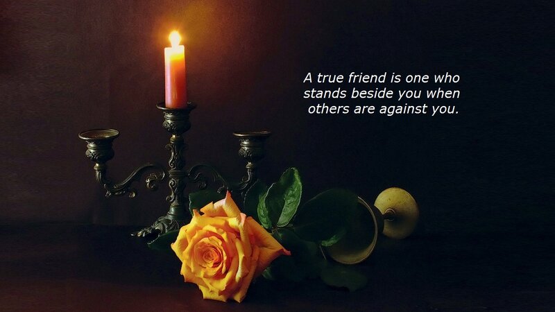 Yellow Rose and Candle — Black