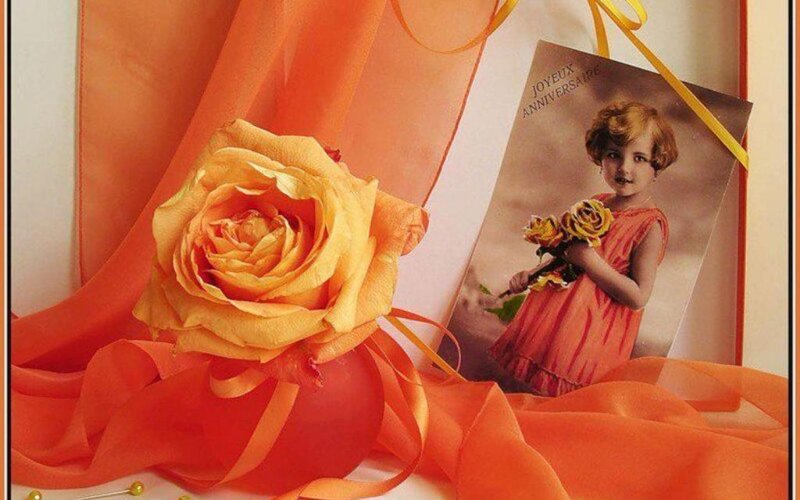Yellow Rose and Card