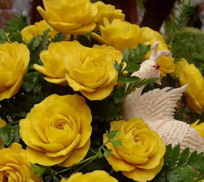Yellow Rose Carving