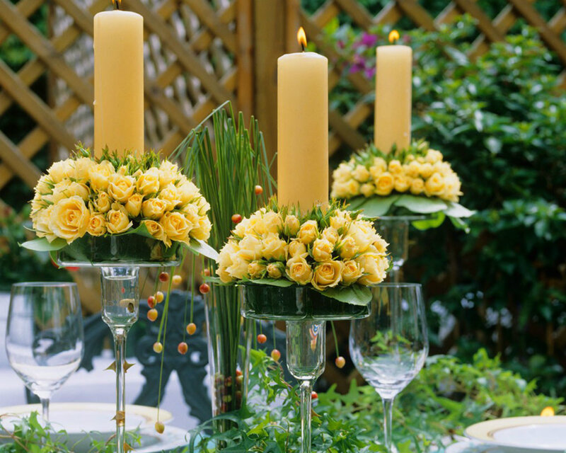 Yellow Rose Centerpieces